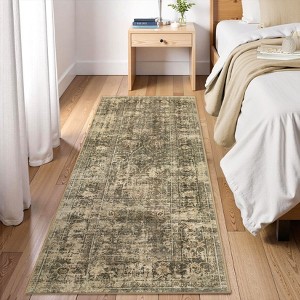 Washable Area Rug, Vintage Distressed Living Room Rug, Soft Foldable Accent Rug for Dining Room Bedroom - 1 of 4