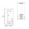 SEVOBAL Armoires Double Door Wardrobe with Two Drawers Hanging Rod and Interior Shelves for Bedroom Storage, Black, 20.5"*31.5"*74.4" - 3 of 4