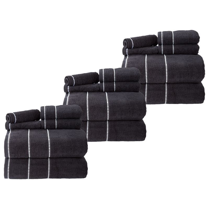Lavish Home 18PC Cotton Bath Towel Set - Quick Dry Towels with 6 Bath Towels, 6 Hand Towels, and 6 Washcloths, 1 of 7
