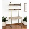 HomeRoots 42" Brown and Gold Solid Wood and Metal Sled Ladder Desk - 2 of 4