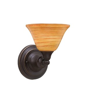Toltec Lighting Any 1 - Light Sconce in  Dark Granite with 7" Firré Saturn Shade - 1 of 1