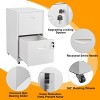 ZACHVO 18 Inch Deep 2 Drawer White Mobile Metal Filing Cabinet for Letter-Size with Lock, Home Office Storage - 2 of 4
