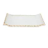Classic Touch Glass Oblong Tray with Gold Edge 11"L 6.5"W