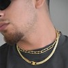 Slate by Rebl Flat Cuban Chain Necklace  18K Gold Plated Stainless Steel with 6mm Wide Chain - 2 of 2
