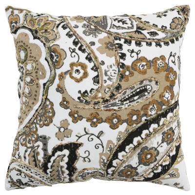 Paisley Poly Filled Pillow Brown - Rizzy Home