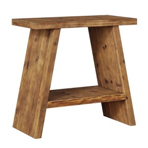 Resenkos Wood End Table, Sturdy Sofa Side Table, Shelf End Table, Living Room Accessory, Home Decor, Storage Solution, Brown - 1 of 4
