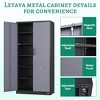 Lockable Metal Storage Cabinet 2-Door 5-Shelf, Mlezan Heavy Duty Garage Cabinet for Home/Office/Gym - 4 of 4