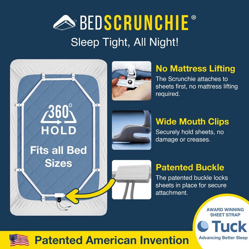 Bed Scrunchie 360 Degree Bed Sheet Tightener and Extender - 1 Pack, 3 of 11