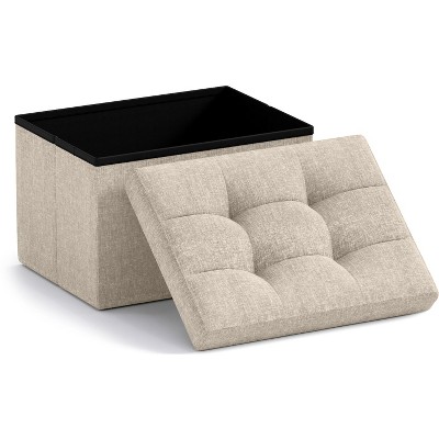 Ornavo Home Collapsible Rectangle Small Storage Ottoman - 12" x 16" x 12"