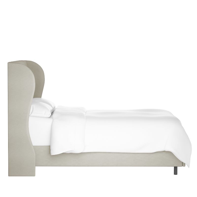 Skyline Furniture Tufted Velvet Upholstered Wingback Bed, 4 of 8