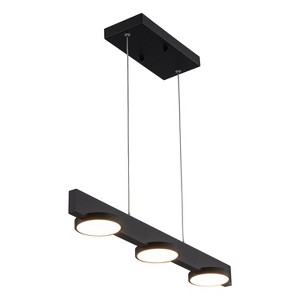 C Cattleya 3-Light Black Modern Aluminum Dimmable LED Pendant Light with Acrylic Shade - 1 of 4