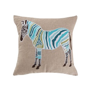Mirage Teal Zebra Burlap Pillow - Levtex Home - 1 of 1