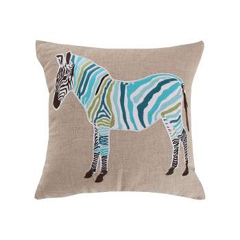 Mirage Teal Zebra Burlap Pillow - Levtex Home