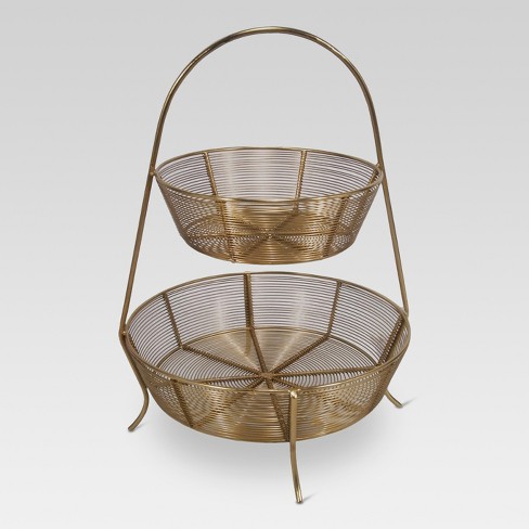2 Tier Gold Plated Wire Basket Threshold Target