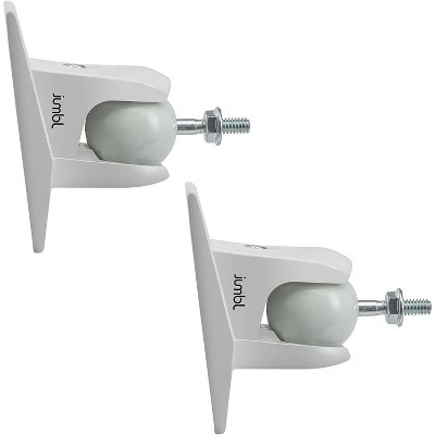 Jumbl ProGrip Ultra Stainless Steel Speaker Wall Mount Bracket - Holds up to 10 Lbs. (Pair of 2 Brackets) White