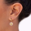 Huggie Hoop Earrings with CZ Dangles - 925 Sterling Silver Plated, Hypoallergenic Small Hoops (Star, Cross, Spike) - 3 of 4