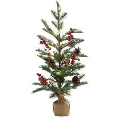 The Lakeside Collection Lighted Country Pencil Pine Tree - 24"