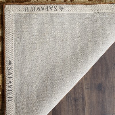 Heirloom Washable Hand-Tufted Wool Square Rug in Brown & Beige