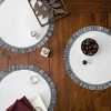DII Fringe Placemat Set 6 Piece, White/Black, 14.75" Dia - 4 of 4