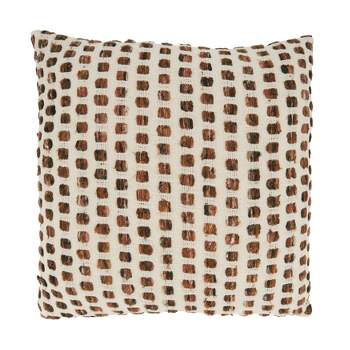 Saro Lifestyle Woven Throw Pillow With Down Filling, Brown, 20" x 20"