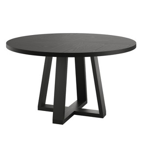 Coucheta 47 in Round Dining Table for Dining Room, Kitchen Table for 4 Man, Farmhouse Dinner Table with Wooden Tabletop and Cross Base - 1 of 4