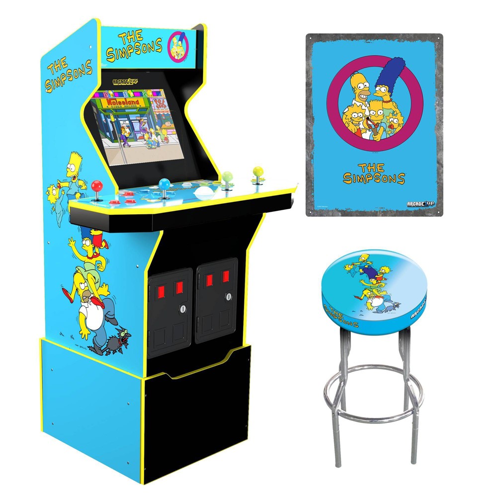 Photos - Other Kids Offers Arcade1Up The Simpsons Home Arcade with Riser and Stool 