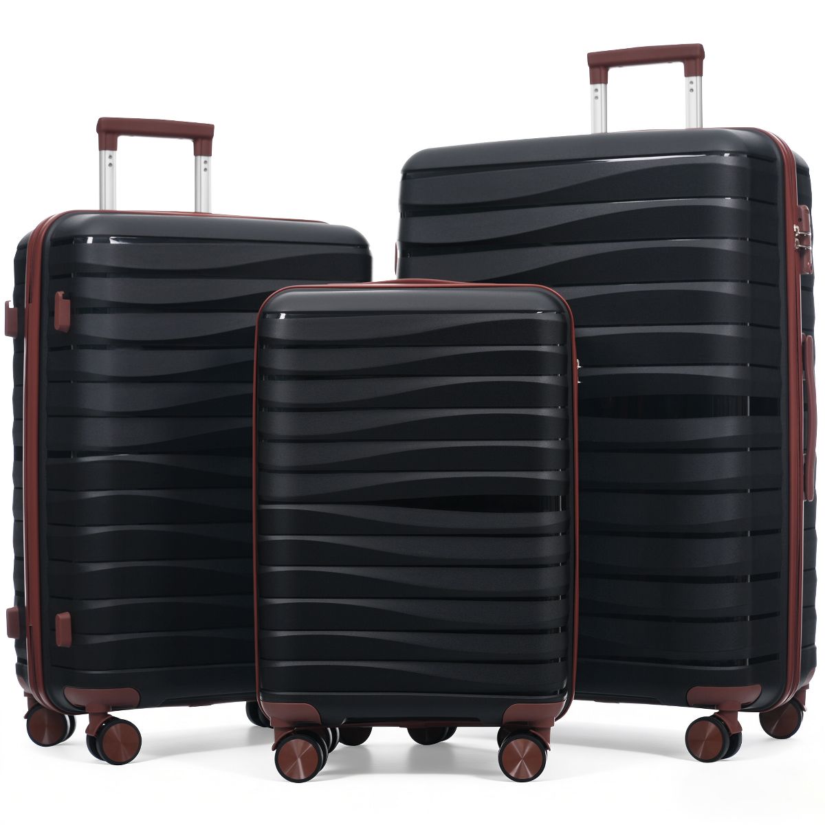 Polibi Hardshell Luggage Set 3 Piece, 20/24/28 Inch Suitcase with Spinner Wheels TSA Lock