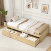 Tangkula Twin Size Captain Bed w/ 2 Drawers Slats Support Twin Daybed Heavy Duty Wood Natural - image 2 of 4