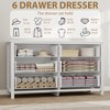 6 Dresser for Bedroom, 47.2" Wide Dresser, Modern Wide Drawer Dresser with Storage, Wooden Closet Dressers Chest of Drawers, White - 4 of 4