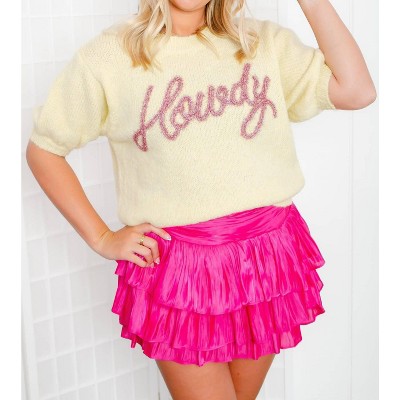 Women's Queen of Howdy Puff Sleeve Sweater - BiBi