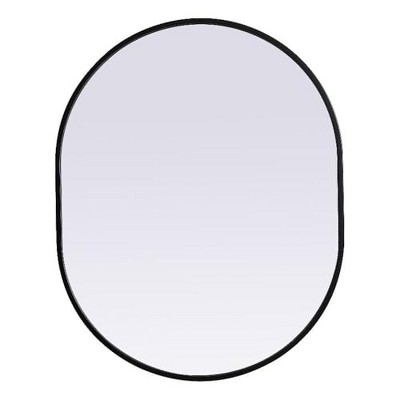 Elegant Lighting Metal Frame Oval Mirror 24x30 Inch in Black