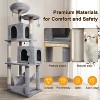 54.3" Cat Tree Tower for Indoor Cats - Multi-Level Furniture Activity Center with Scratching Posts, Perch, Hammock, Condo, Pompoms - 4 of 4