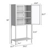 CAVINAS Bookcases for Living Room 4-tier 31" W Classic Metal Storage Cabinet Bookcase with 4 Glass Doors - 3 of 4