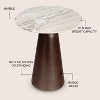 JONATHAN Y Kaito 18" Rustic Minimalist Round Marble/Wood Accent Table - 3 of 4