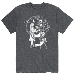 Men's - The Nightmare Before Christmas - Jack Skellington Sally and Zero Short Sleeve Graphic T-Shirt - 1 of 4