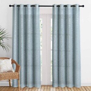 Sheer Voile Curtains for Living Room & Bedroom Light Filtering Drapes with Grommet Top 50x84 - Cotton Passion - 1 of 4