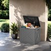 VisioGear Deck Boxes, 2-Piece 32 Gal Outdoor Storage Deck Box, Small Patio Storage Bin for Garden Tools, Black, 22.09"*17.09"*20.87" - 2 of 4