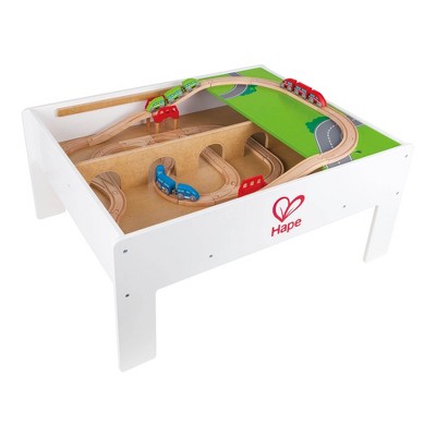 hey play wooden train set table