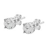 Haus of Brilliance Silver 1/2 cttw Prong Set Round-Cut Diamond Cluster Stud Earring - 4 of 4
