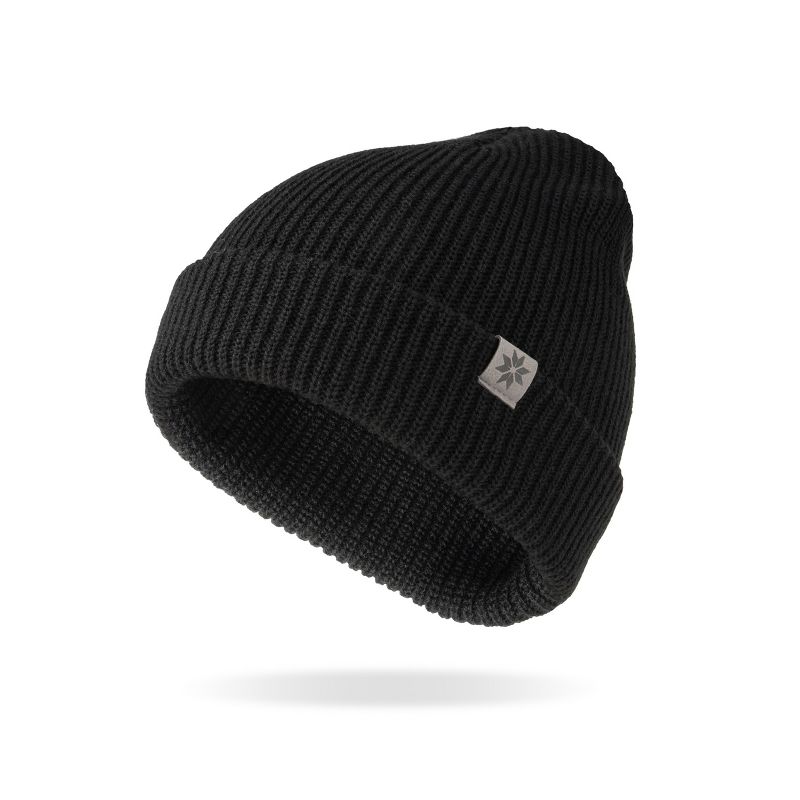 Britt's Knits Men's Craftsman Beanie Rib Knitted Hat Black