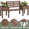 Yaheetech 2 in 1 Outdoor Solid Wood Double-bench for Patio Backyard Brown - 4 of 4