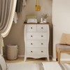 Tangkula 38" Farmhouse Chest of Drawers w/ 5 Folding Fabric Drawers & Anti-tipping Kit - 3 of 4