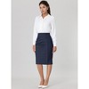 Hobemty Women's Wear to Work Elastic High Waist Pleated Bodycon Midi Skirts - 3 of 4