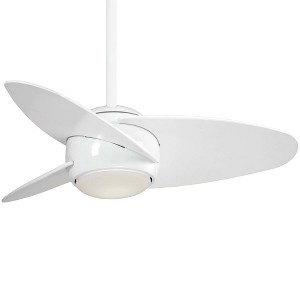 36" Minka Aire Modern Indoor Ceiling Fan with LED Light Remote Control White Glass Shade for Living Room Kitchen Bedroom Family - 1 of 4