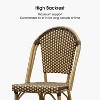 PURPLE LEAF French Rattan Bar Stools, Set of 2 - 30" Brown Wicker Stools with Footrest for Kitchen Island & Patio - 4 of 4