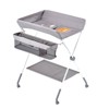 Yinvani Foldable Baby Changing Diaper Station with Side Basket, Adjustable Height, Lockable Wheels - 4 of 4