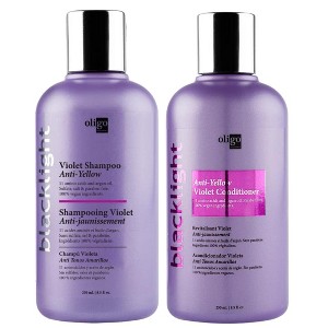 Oligo Blacklight Violet Purple Shampoo &Conditioner DUO SET - Anti-Yellow (8.5 oz) Black Light | Combat Yellow & Brassy Hair Kit - 1 of 3