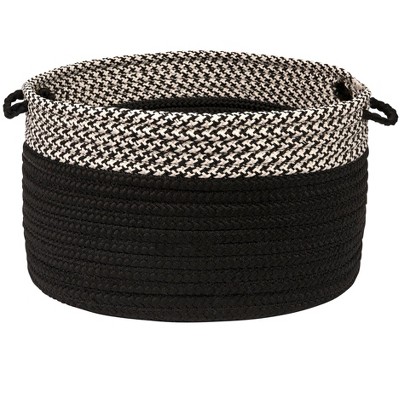 Colonial Mills Houndstooth Dipped Basket , 14 by 10-Inch, Black