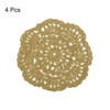 Unique Bargains Cotton Embroidered Lace Vintage Coasters 4 Pcs 3.94" - 3 of 4