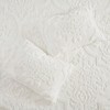 Lyngins 3 Piece Tufted Cotton Chenille Damask Comforter Set, Shabby Chic Bedding Set, 1 Comforter & 2 Shams, Hypoallergenic Quilt Bedding Set - 4 of 4